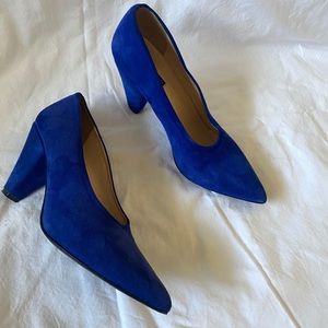 CLAUDIA CIUTI  Evita Royal Blue Suede Leather Shoes Pumps Heels Size 9